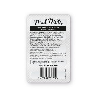 Mad Millie 4 L Vegetarian Rennet (Tablet Strip x 10)