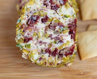 Cranberry and Pistachio Cream Cheese Log